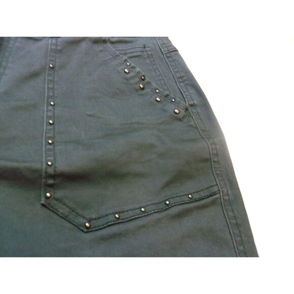 Democracy Jeans Sz. 12 Gray Ab Technology  Studs Cropped Distressed Hem Stretchy - Picture 3 of 7